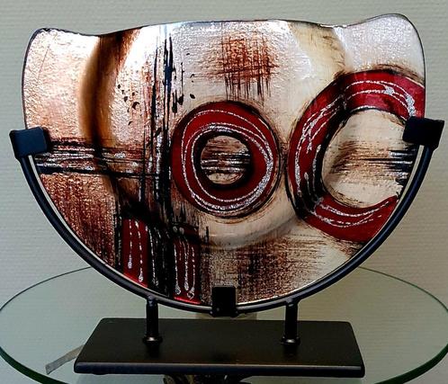 Glassculptuur object glasfusion door kunstenaar, Antiek en Kunst, Kunst | Designobjecten, Ophalen of Verzenden