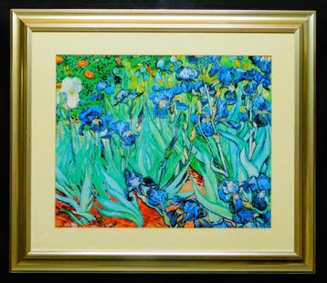 Vincent van Gogh, grote ingelijste prent van de Irissen beschikbaar voor biedingen