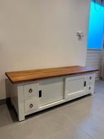 Landelijk tv meubel 150 breed, schuifdeuren en lades, Ophalen, Gebruikt, 150 tot 200 cm, Minder dan 100 cm