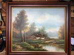 Origineel landschap schilderij Van den Burg, Antiek en Kunst, Kunst | Schilderijen | Klassiek, Ophalen of Verzenden