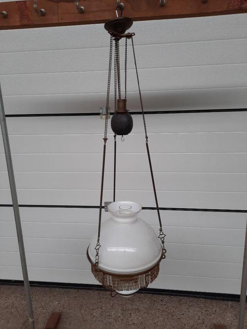 Antieke hangende olielamp van spoorwegvakbond CGSP, Antiek en Kunst, Antiek | Lampen, Ophalen of Verzenden