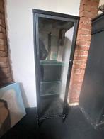 Zwarte Vitrinekast 130 hoog  30 breed, Ophalen, Minder dan 50 cm, Gebruikt, 100 tot 150 cm