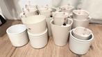 Witte potten diverse soorten, o.a. Lechuza, Tuin en Terras, Bloempotten, Ophalen, Overige materialen, Gebruikt, Rond