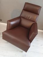 Design on stock fauteuil bruin leer als nieuw, Design, Ophalen of Verzenden, Zo goed als nieuw, Leer