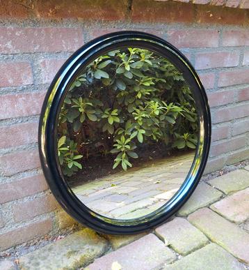 Space Age spiegel, rond/zwarte lijst, merk Tiger Plastics. beschikbaar voor biedingen