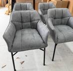 Eetkamerstoelen grijs met industrieel onderstel 4 st Nieuw, Huis en Inrichting, Ophalen, Nieuw, Metaal, Vier