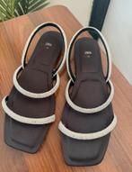 Zwarte zara sandalen met strass - Maat 39, Verzenden, Zo goed als nieuw, Zwart, Sandalen of Muiltjes
