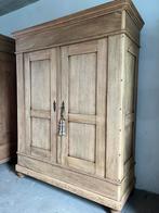 Antieke oud eiken geloogde kast demontabel 1850, Ophalen