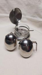 Inox tafelsetje melk, suiker, vintage, Antiek en Kunst, Ophalen of Verzenden