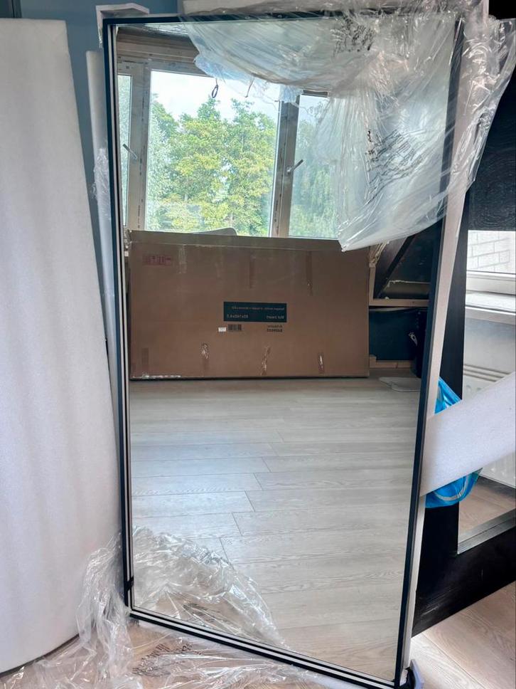 Ben Oblon Spiegel 160x4,5x80 mat zwart met verlichting, Huis en Inrichting, Badkamer | Badkamermeubels, Nieuw, Overige typen, 150 tot 200 cm