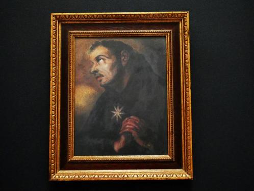 Franciscus van Assisi in goud vergulde houtgesneden lijst, Antiek en Kunst, Antiek | Religie, Ophalen of Verzenden