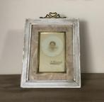 Antiek Frans strik lijstje met originele portretfoto ca 1880, Ophalen of Verzenden
