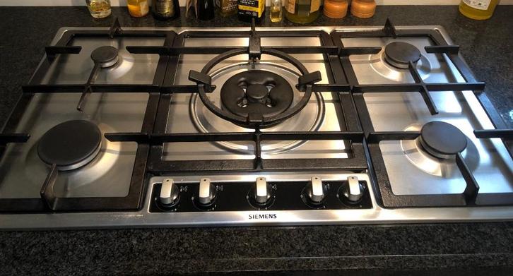 Siemens Gas kookplaat 90cm, Witgoed en Apparatuur, Kookplaten, Gebruikt, Inbouw, Gas, 5 kookzones of meer, Ophalen