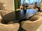Luxe Ovale eettafel 210cm Zwart - NIEUW - Mango hout - staal
