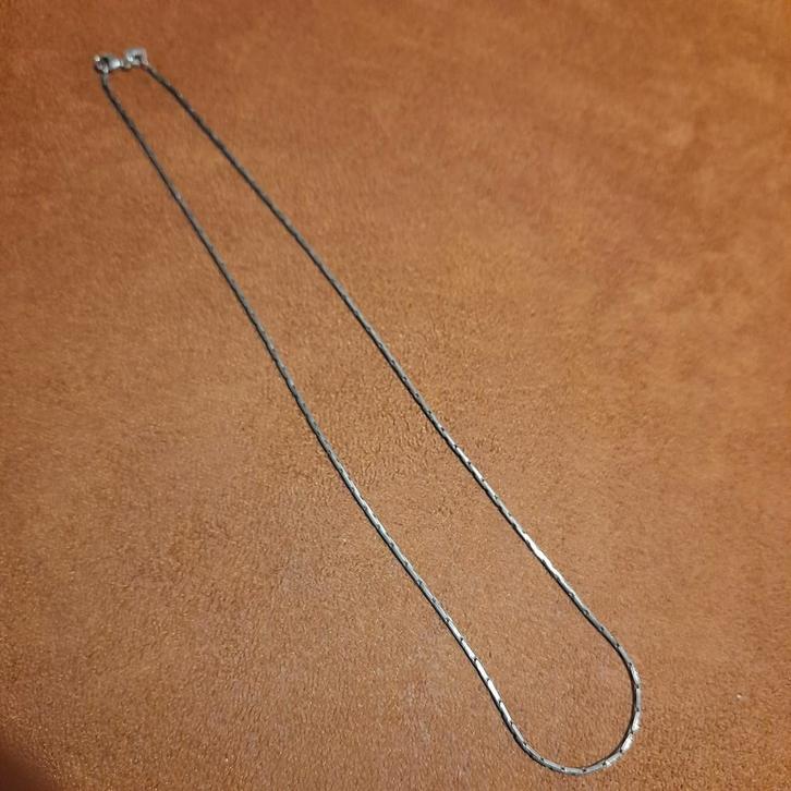 Zilveren Kettinkje - 1e Gehalte - 45cm, Sieraden, Tassen en Uiterlijk, Kettingen, Zo goed als nieuw, Zilver, Zilver, Ophalen of Verzenden