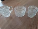 Melkkannetje suikerpot en lepelvaasje, Antiek en Kunst, Antiek | Glas en Kristal, Ophalen of Verzenden