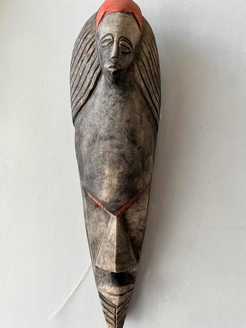 LOT:2508E-Afrikaans tribal masker houtsnijwerk L47cm, Antiek en Kunst, Kunst | Beelden en Houtsnijwerken, Ophalen of Verzenden