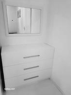 Makeup tafel + spiegel hoogglans wit, Ophalen, Zo goed als nieuw, Rechthoekig, Minder dan 100 cm