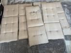 6 Tuinstoelkussens met hoes - 1 met vlek, Ophalen of Verzenden, Gebruikt, Beige, Vierkant