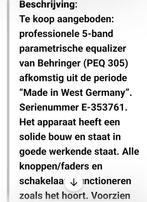 Behringer Equalizer te koop tot 10/12, Ophalen of Verzenden