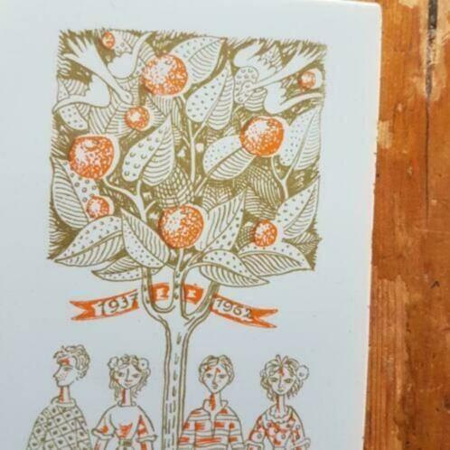 Tegel herdenking 1962 Mosa te Maastricht Edm. Bellefroid, Antiek en Kunst, Antiek | Wandborden en Tegels, Ophalen