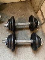 2 Verstelbare Dumbells 9 kg, Sport en Fitness, Fitnessmaterialen, Ophalen, Zo goed als nieuw, Dumbbell