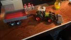 Claas trekker met kar van bruder, Hobby en Vrije tijd, Modelauto's | 1:32, Ophalen, Zo goed als nieuw, Tractor of Landbouw, Overige merken