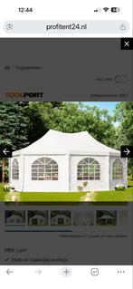 Crème witte pagodetent in goede staat, Ophalen, Opvouwbaar, Zo goed als nieuw, 4 tot 6 meter