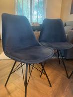 4x Kick kuipstoeltjes velvet donkerblauw, Huis en Inrichting, Stoelen, Ophalen, Gebruikt, Blauw, Vier
