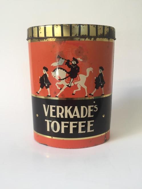 Verkade toffee blik jaren ’60-’70 vintage, Verzamelen, Blikken, Gebruikt, Overige, Verkade, Ophalen of Verzenden