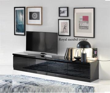Tv meubel 220 cm lengte hoogglans wit zwart-AANBIEDING-- beschikbaar voor biedingen