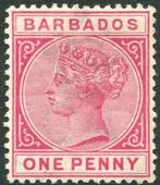 SG 92 Postzegel Barbados: Queen Victoria 1882 [ong]., Ophalen of Verzenden, Postfris, Midden-Amerika