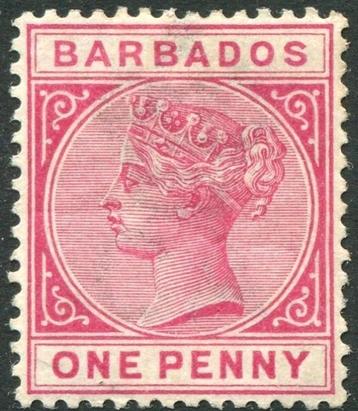 SG 92 Postzegel Barbados: Queen Victoria 1882 [ong]. beschikbaar voor biedingen
