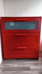 Rode IKEA Ladekast/Commode met Plank, Huis en Inrichting, Kasten | Dressoirs, Kunststof, Gebruikt, Met lade(s), 25 tot 50 cm