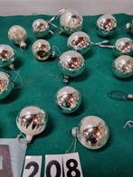 -	Kerstballen retro zilver bewerkt, Ophalen of Verzenden