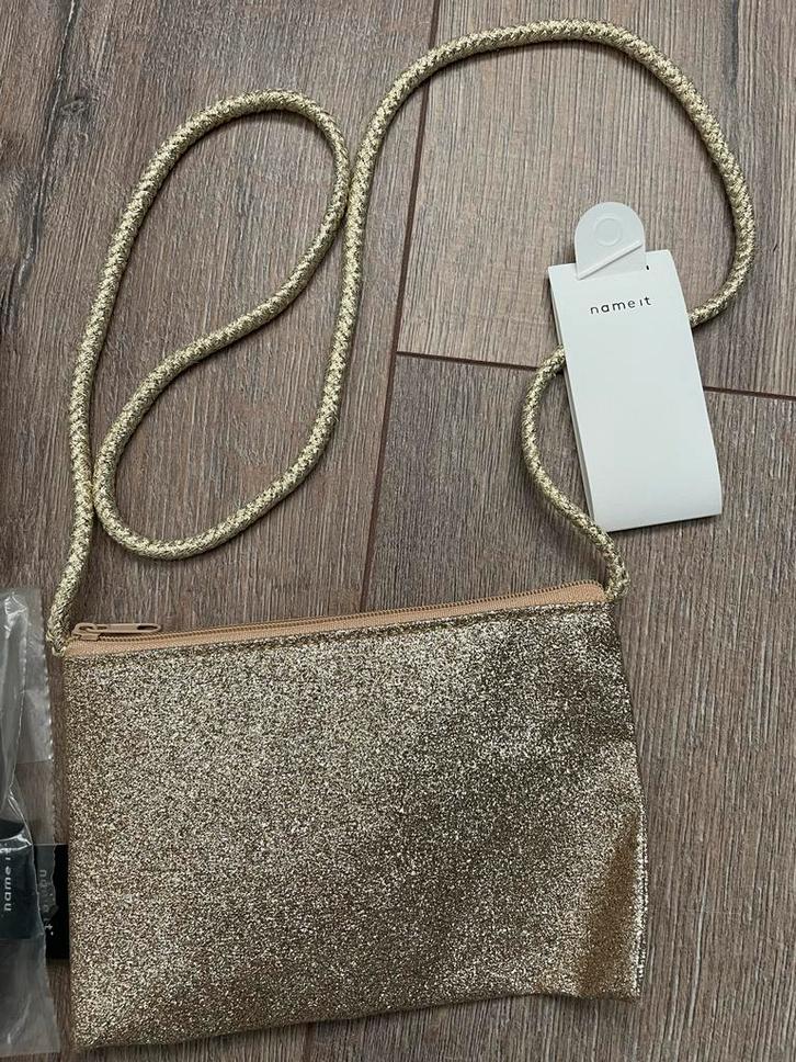 Name it Gouden Glitter Tasjes Nieuw 3 stuks, Kinderen en Baby's, Kindermode-accessoires, Nieuw, Ophalen of Verzenden
