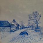 Delftsblauwe tegel handgeschilderd, Antiek en Kunst, Verzenden
