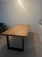 Robuuste eikenhouten eettafel 220x100x6 cm, Huis en Inrichting, Tafels | Eettafels, Ophalen, Zo goed als nieuw, Rond, 50 tot 100 cm