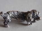 Miniatuur zilver DX10 hond teckel zilveren miniaturen, Zilver, Verzenden