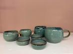 Dille & Kamille | groene cappuccino-, koffiekopjes &theetips, Keramiek, Ophalen of Verzenden, Zo goed als nieuw, Overige stijlen