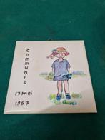 Communie tegel 1987,aardewerk, Ophalen of Verzenden, 'T Olde Gre-j, Info@toldegrej.nl, Endepoelstraat 20f Didam