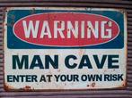 WARNING MAN CAVE BORD, Nieuw, Ophalen of Verzenden