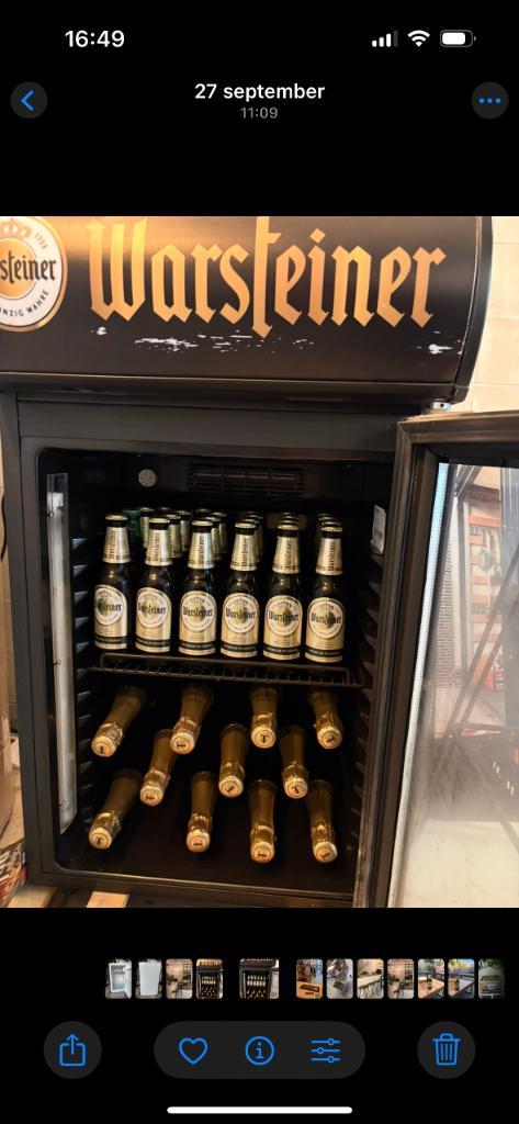 Warsteiner bier koelkast, Witgoed en Apparatuur, Koelkasten en IJskasten, Zonder vriesvak, Minder dan 75 liter, Minder dan 85 cm