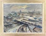 ===Jan Sluijters jr 1914-2005===CS AMSTERDAM in de winter===, Antiek en Kunst, Kunst | Schilderijen | Klassiek, Ophalen