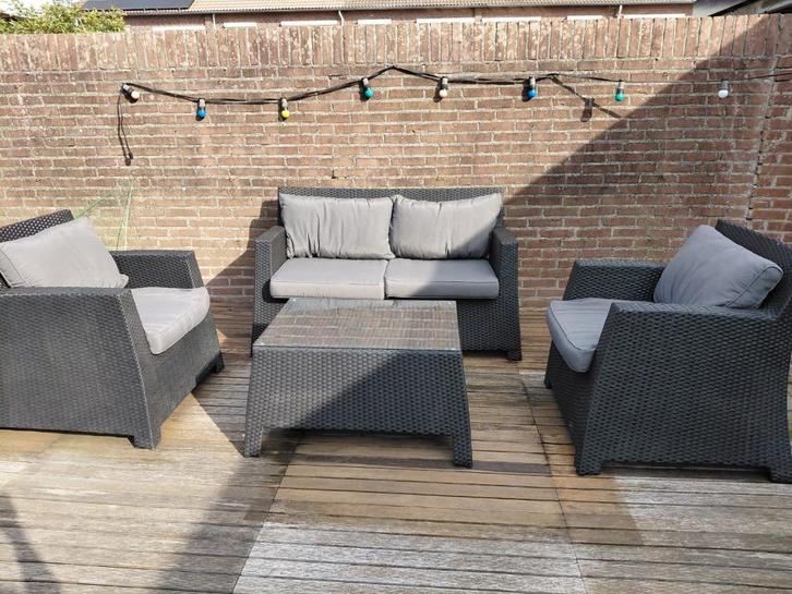 Tuinset met kussens - ZGAN!, Tuin en Terras, Tuinsets en Loungesets, Zo goed als nieuw, 2 zitplaatsen, Bank, Ophalen of Verzenden