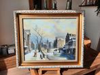 Stadsgezicht in de sneeuw, Antiek en Kunst, Ophalen of Verzenden