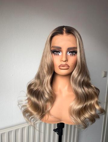Asblonde balayage haarwerk lace wig pruik haarstuk echt haar beschikbaar voor biedingen