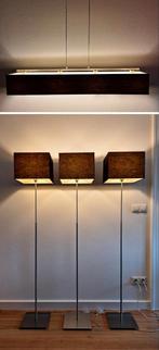 Vloerlampen vierkant (3 stuks) + hanglamp rechthoekig, Huis en Inrichting, Ophalen, Gebruikt, 150 tot 200 cm