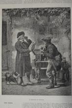 OPTICIEN BRILLENVERKOPER Houtgravure MARCHANT LENNETTES GL6, Antiek en Kunst, Verzenden