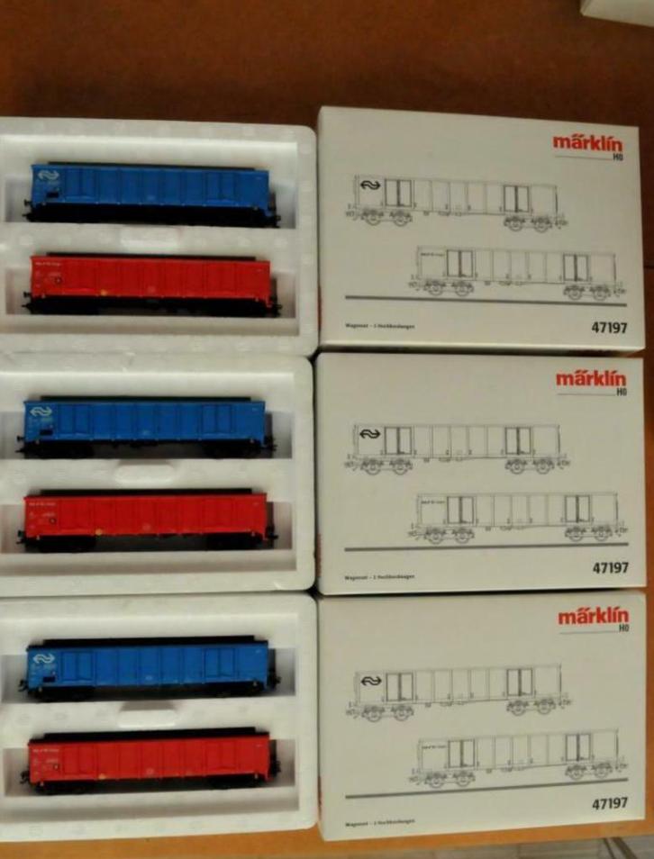 Marklin 47197 dubbelset 4-assige NS Eanos in ovp, Hobby en Vrije tijd, Modeltreinen | H0, Zo goed als nieuw, Wagon, Wisselstroom